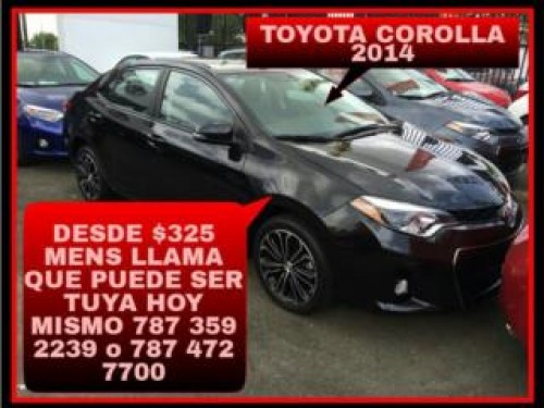 TOYOTA COROLLA 2014 TIPO S DESDE $325 MENSUAL